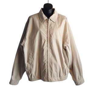 Page & Tuttle Men's Beige Full Zip Long Sleeve Cotton Blend Jacket Size L